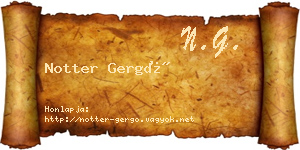 Notter Gergő névjegykártya